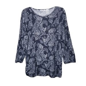 Bonnie Evans Floral Paisley Shirt Women Size Medium